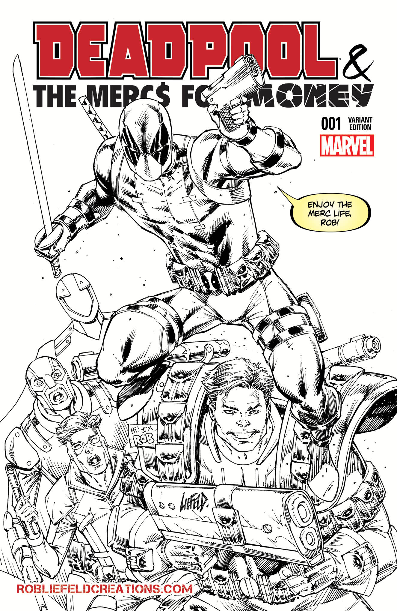 Exclusive Deadpoolmercs For Money 1 Unsigned Black White Edition