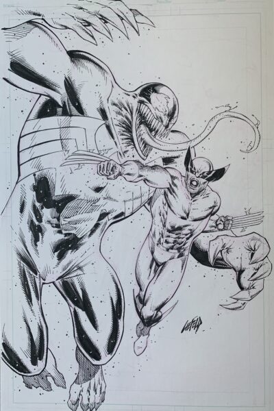 venon vs wolverine original art board