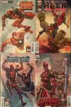 artwork of 4 covers for Deadpool nerdy pack by Rob Liefeld