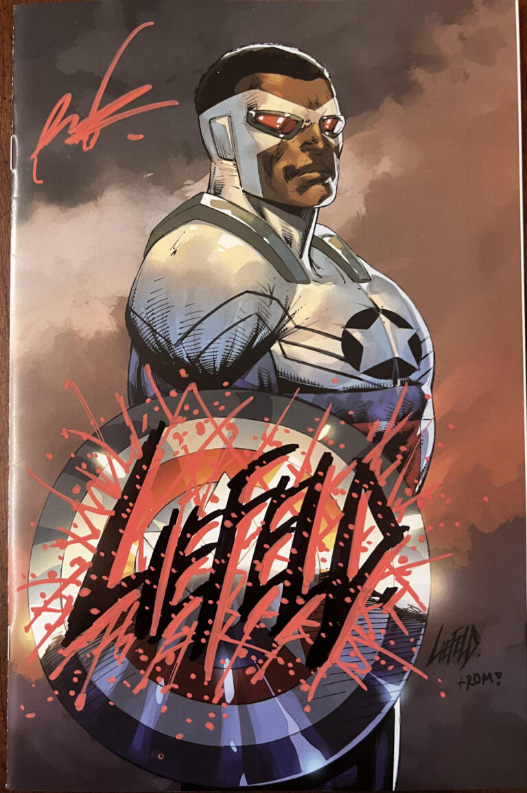 Captain America variant bloody on trade dress
