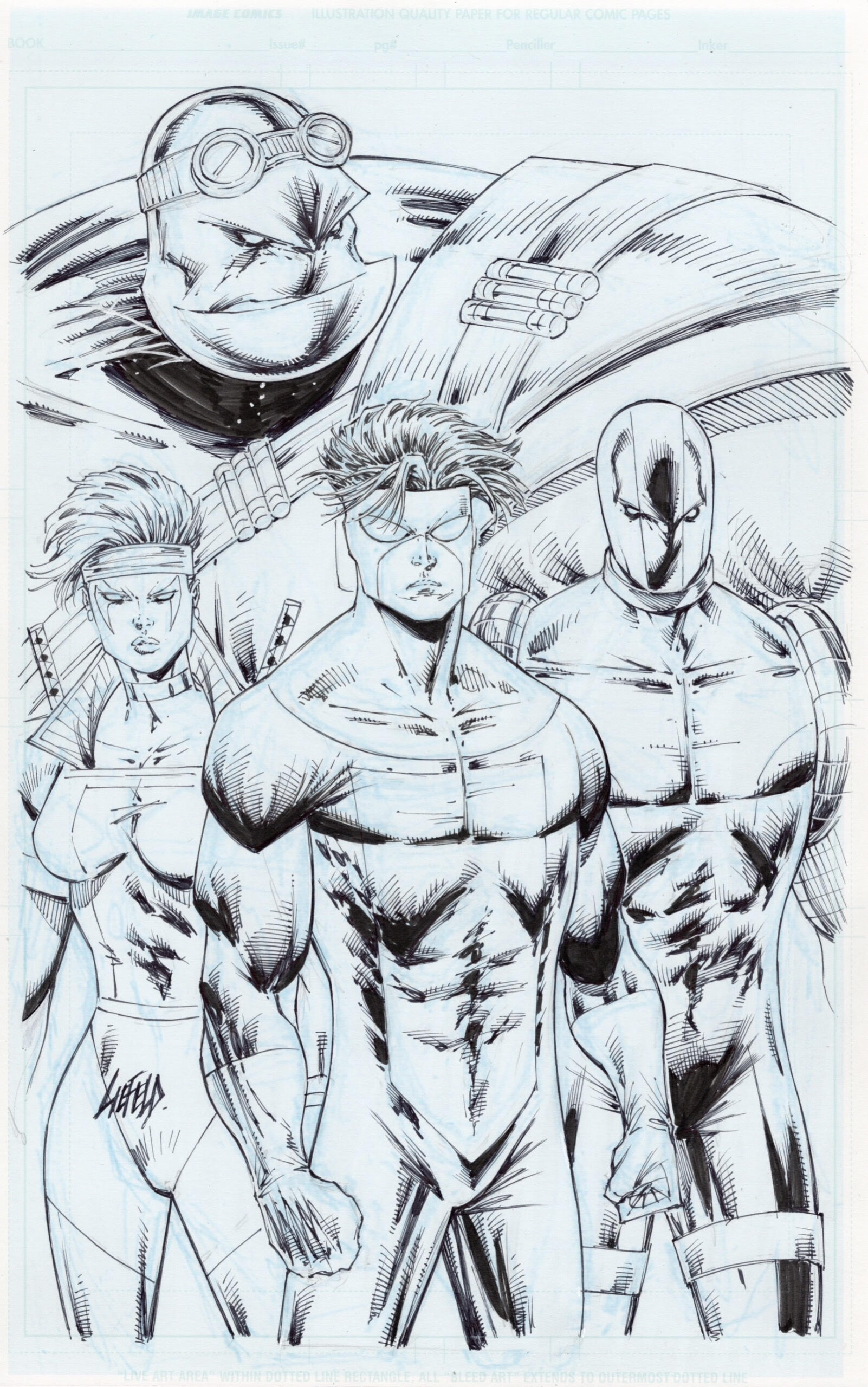 Youngblood #5 Invincible Team Up Signed Editions! Line Art Variant