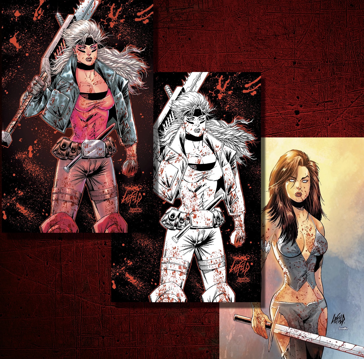 3 covers by Rob Liefeld for Austin Books and Comics signing